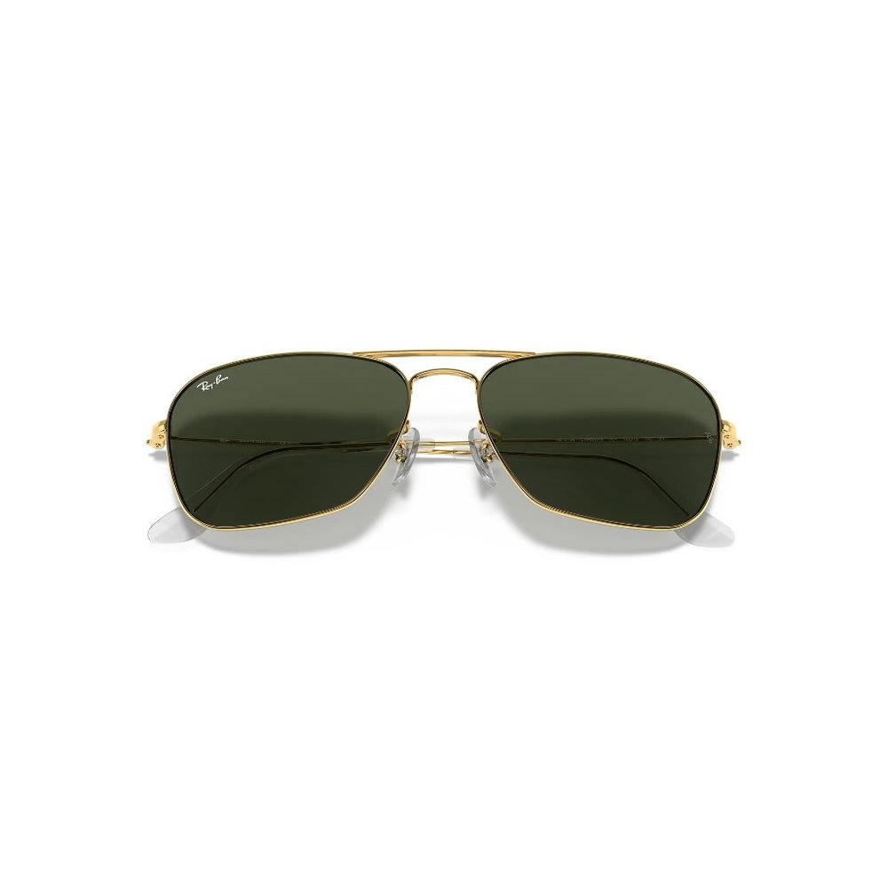 😎 Ray-Ban RB3136 Caravan Aviator Sunglasses - Gold/Green